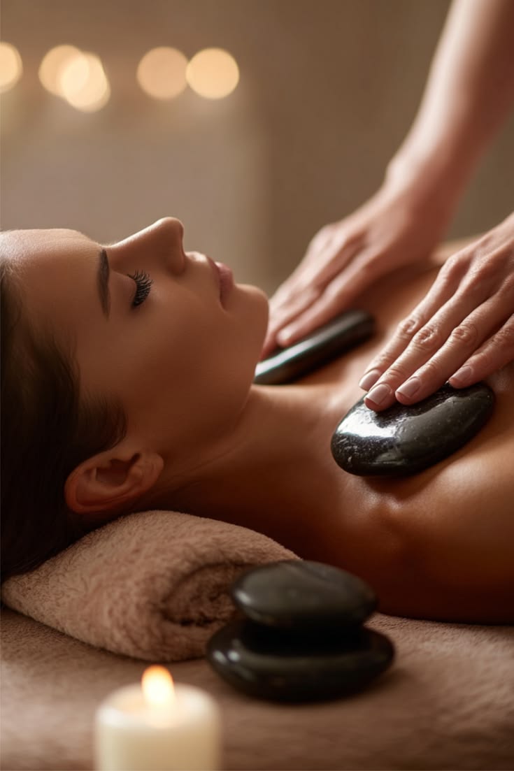 Masaje con piedras calientes